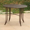 International Caravan 39 in. Mandalay Iron Outdoor Dining Table, Rustic Brown 3454-TBL-RT-BN